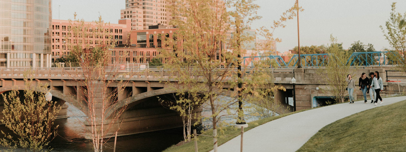 Walking by the river in the Hotel District